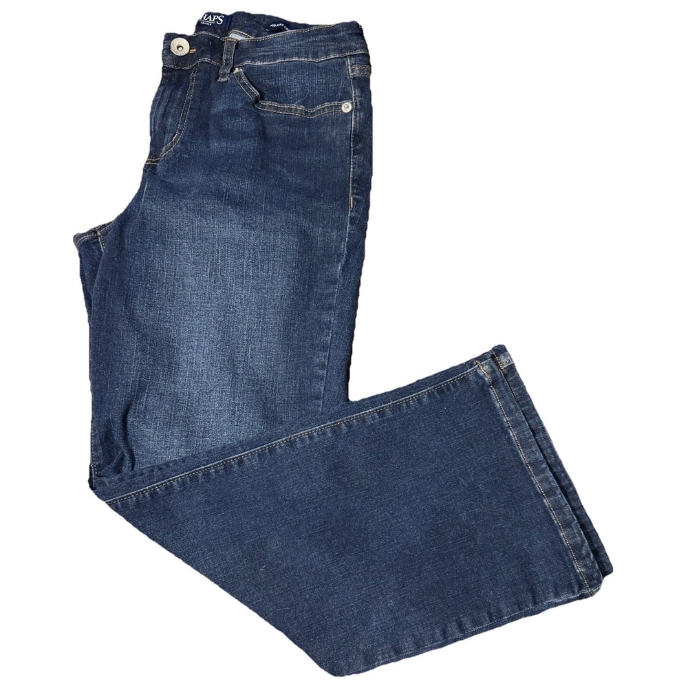 Chaps Mid Rise Crop Kick Jeans Womens 8 Blue Stretch Denim 29x25